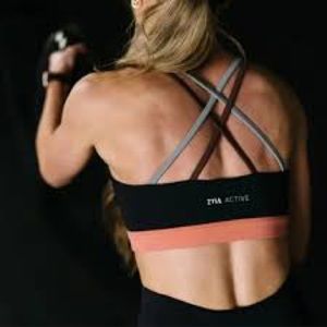 ZYIA Peach Coffee Block Light N Tight Bra Size M